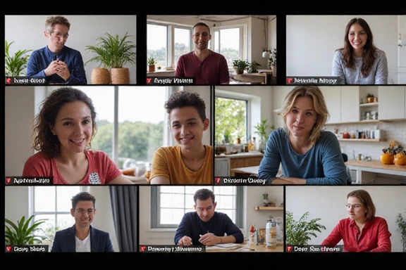 Gruppe von Menschen, die an einem interaktiven Online-Webinar über Ernährung teilnehmen